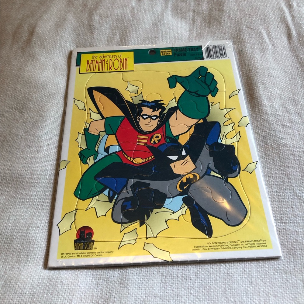 Vintage Golden Books frame puzzle Batman and Robin like new